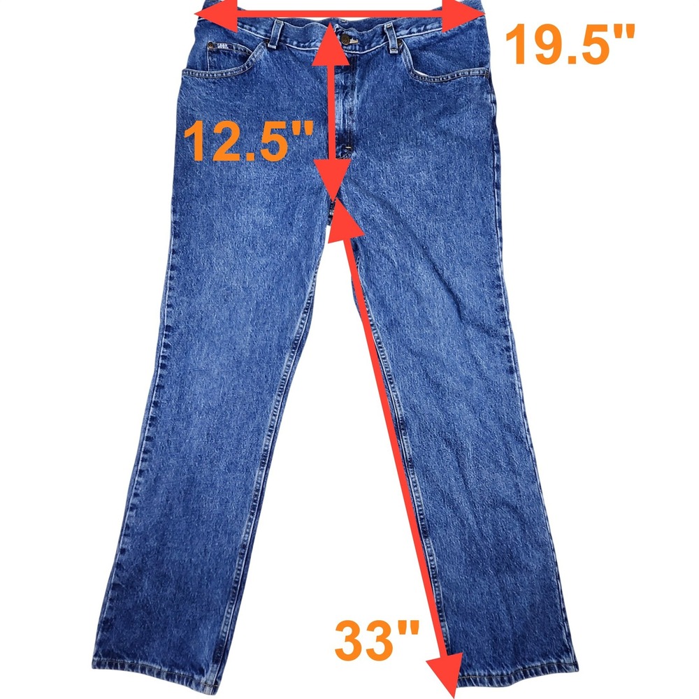 VTG Lee Jeans Mens 40x34 Blue Regular Fit Straight Leg Denim 90s Y2K Dad Work - Picture 3 of 7